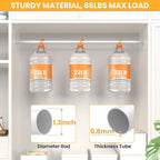 4 Pack Closet Rods for Hanging Clothes,17-84 Inch No-Cut Stepless Adjustable Closet Rod, 1.3 Inch Heavy Duty Metal Closet Hanging Rod with Brackets, Matte White Closet Bar for Closet, Laundry Room, RV