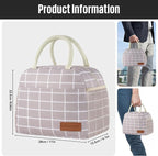 Lunch Bag Women/Men Lunch Box Women/Men (Grey+White Blocks)