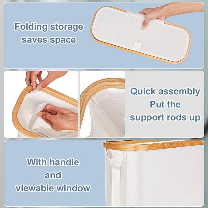 Toilet Paper Storage,Bamboo Organizer Holder With Lid For Bathroom Toilet Paper Towel Storage Basket