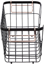 Amazon Basics Stackable Metal Wire Rectangular Storage Baskets for Kitchen, Bathroom or Pantry Organizing, 2 Count, Black