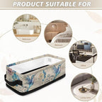 Toilet Paper Storage Basket Lightweight Collapsible Storage Bin for Toiletries Small Items, Multi-Use Baskets for Bathroom Office Organization, Blue Hummingbird Flower Retro