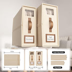 6 Pack Foldable Bed Sheets Set Organizers and Storage(Cal King Size),Linen Fabric Closet Organizers with Window,Folding Bedding Storage Box for Bedsheets and Pillow Cube Organizer-Beige