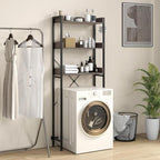 Giantex Over The Toilet Storage Shelf, 3-Tier Freestanding Space Saver Above Toilet with 4 Hooks, Adjustable Bottom Bar, Over Toilet Bathroom Organizer for Restroom, Laundry, Easy Assembly