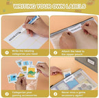 Board Game Organizer with 12pcs Zipper Bags and Writable Stickers, Storage with Lid for Office Supplies, Puzzles, Video Game, Craft Products