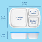 Bentgo Easyboxes - Original Stackable Lunch Boxes - Reusable 3-Compartment Food Containers for Kids and Adults - Bento Lunch Box for Meal Prep, School, & Work - BPA Free, Set of 10 (Classic)