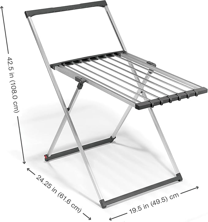 Polder DRY-9070 Ultralight Laundry Drying Stand, 44" x 24" x 43", Aluminum