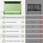 Outdoor Storage Box with Wheels 250 Gallon, Metal Deck Boxes Waterproof, UV Resistant Patio Storage Box with Lid for Patio Furniture, Garden Tools (Green)