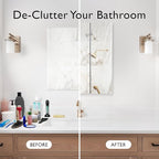 Design House Cyprus 25-in. Wide Medicine Cabinet, 3 Frameless Mirrored Doors, 2 Interior Shelves, Pre-Assembled, Surface or Recess Mounted, White/Clear, 25.1 in. W x 4.4 in. D x 24.5 in. H, 597484