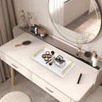 Guest Towel Holder Tray for Bathroom,Marble Slab with Handles -Napkin Holder for Kitchen - Bathroom Tray (Gold,Large)