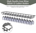 Xverycan Wine Glass Rack Under Cabinet, 12 Row Extreme Large Stemware Hanger, Metal Wine Goblet Holder, DIY Bar Glass Storage Rack for Bar Counter, Kitchen, Screws Included