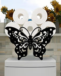 Cute Butterfly Toilet Tissue Holder,Animal Paper Holders,Decorative Metal Papers Holder,Funny Toilet Animal Storage for Bathrooms,Bathroom Paper Organizer for Extra 8 Rolls Free Standing Art Decor