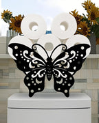 Cute Butterfly Toilet Tissue Holder,Animal Paper Holders,Decorative Metal Papers Holder,Funny Toilet Animal Storage for Bathrooms,Bathroom Paper Organizer for Extra 8 Rolls Free Standing Art Decor
