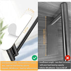 Under Cabinet Paper Towel Holder for Kitchen, Upgraded Heavy Duty Double Pole Design, Both Available in Adhesive & Screws, Self-Adhesive Bar Rack for Kitchen Towel, Stainless Steel, Black