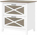 Bush Home Key West 2 Drawer Lateral File Cabinet in Pure White and Shiplap Gray, Document Storage for Home Office, Accent Chest with Drawers