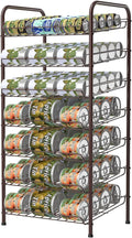 Vrisa Can Organizer for Pantry 7-tier Can Dispenser Rack Holde up to 84 Cans Multifunctional Can Holder for Canned Food Storage Kitchen Cabinet or Pantry Shelf Rustic Brown