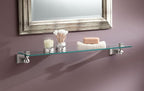 Moen DN8390BN Retreat 22-Inch Wide x 5-Inch Deep Decorative Glass Bathroom Vanity Shelf, Brushed Nickel