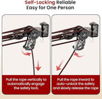 Truck Cap Hoist System for Garage Ceiling, Smart 4-Point Self-Leveling Garage Hoist with 8:1 Pulley Lift System, Easy One-Person Overhead Garage Storage Lift for Truck Topper Rack, 250 lb