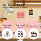 Small Drawer Organizer for Desk, 4.7" x 4.7" x 3.8" Small Desktop Organizer with 6 Drawers, Plastic Storage Box for Office, Classroom, Craft and Home Organization