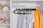 Quality Hangers 160 Pack Plastic Hangers for Clothes - Slim Non-Velvet Hangers with 360° Swivel Chrome Hook & Non Slip Notches - Ideal for Dresses Coats Shirts Jackets & More - Black