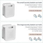Collapsible Laundry Basket, Space-Saving Wall-Mounted Hamper, Detachable Hanging Organizer for Home, Dorms, RVs, Measures 11.8" x 8" x 14.7" In (White)