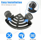 Corner Shower Caddy Suction Cup Shower Shelf Corner No Drilling Bathroom Shower Organizer Storage Rack Suction Cup Type with Towel Bar Hooks