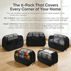 Pop Up Laundry Hamper,Collapsible Laundry Baskets,6-Piece Tear-proof Laundry Basket,Laundry Basket with enhanced handle oldable Mesh Storage Bin for Home, Dorm, Travel (Black)