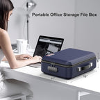 COLCASE Fireproof File Box, Hard Case Fireproof Document Organizer with Lock Hard-Shell Design Fireproof Water Resistant Safe Box for Important Documents Certificates Laptop Passports Blue