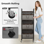 GRANNY SAYS 3 Tier Laundry Sorter, Laundry Hamper with Wheels, Laundry Room Organization and Storage, 3 Section Rolling Laundry Cart for Dorm, Bathroom, Bedroom, Closet, Grey