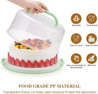 Cake Carrier with Lid and Handle, Cake Containers Cake Holder for 10 inch Cake with 2 Handles Cupcake Carrier - Plastic Cover Two Sided Base for Transport Pie Nuts Fruit Perfect Gifts，BPA-Free