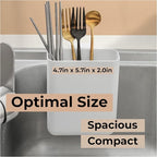 Multifunctional Compact Kitchen Drainer Drain Basket Utensil and Cutlery Drying Rack Holder and Hangable Sink Shelf Home Fruit Basket Plastic Storage Container White (Deep)