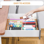 Yieach Expandable Desk Drawer Organizer Tray,1.8 Inch High Junk Drawer Organizer for Kitchen,Clear Shallow Office Drawer Organizers With 10 Compartments for Pencil,Pen,Office Supplies and Accessories