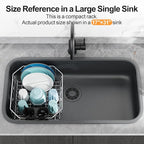 GSlife Small in Sink Dish Drying Rack - Stainless Steel Compact Dish Drainer for RV Kitchen Apartment Sink, Rust Resistant Inside Sink Rack, 1–2 Person Households, 11.6" W x 13.4" L, Silver
