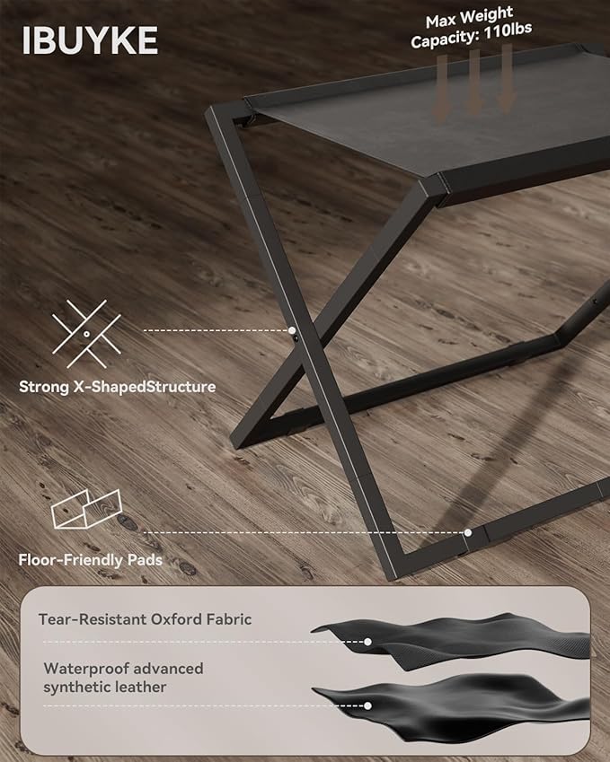 IBUYKE Luggage Rack for All Suitcase Sizes,Foldable Suitcase Stand,Metal Luggage Holder,Easy to Assemble for Bedroom Living Room Hotel,Black TLR001B
