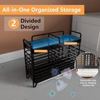 Kitchen Utensil Holder, Silverware Organizer Holder, Kitchen Counter Drainer Basket Cutlery for Flatware, Spoons, Forks, and Knives, Stainless Steel Utensil Drying Rack with Drain Tray (2 Cells)
