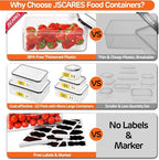 44 PCS Food Storage Container with Lid (22 Lids & 22 Containers) - Airtight Leakproof Plastic Kitchen Organization Set Reusable Microwave/Freezer/Dishwasher Safe Meal Prep Container with Label & Pen