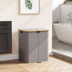 Lifewit 120L Double Laundry Hamper with Lid, Large Laundry Basket with Removable Bag & Bamboo Handles, Fodable Tall Dirty Clothes Hamper for Laundry Collapsible Bin for Bathroom Bedroom, Charcoal Gray