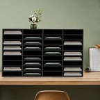 Mail Sorter Organizer, PVC Countertop Literature Organizer, Student Mailbox for Classroom, Desktop Bill Paper Organizer for Office Home School, 36 Compartments, Black
