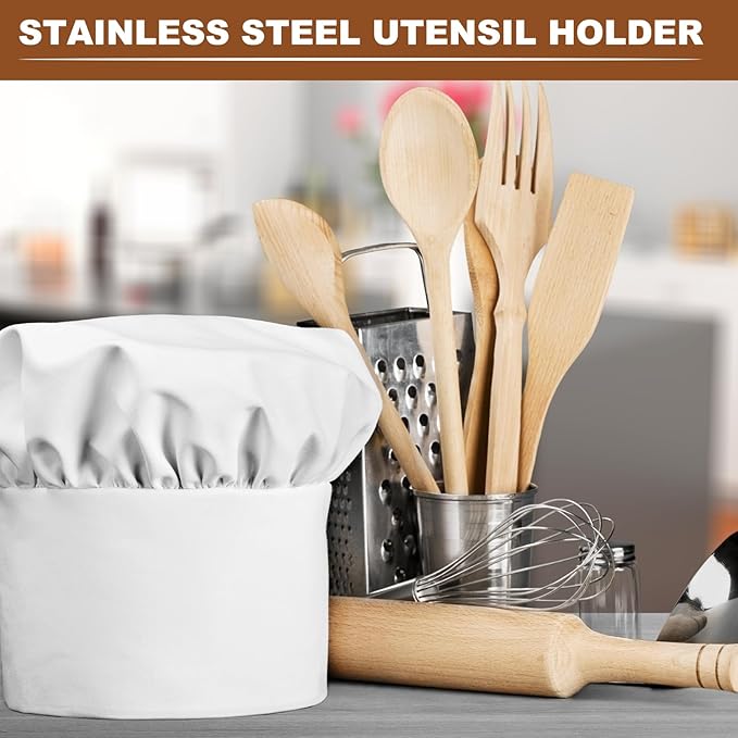 uxcell Stainless Steel Utensil Holder, Kitchen Cutlery Holder Straight Flatware Organizer for Forks, Spoons, Spatulas, and Silverware Silver