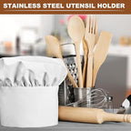 uxcell Stainless Steel Utensil Holder, Kitchen Cutlery Holder Straight Flatware Organizer for Forks, Spoons, Spatulas, and Silverware Silver