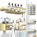 Shower Caddy Adhesive Shower Organizer 7-Pack, Rustproof Stainless Steel Bathroom Shelves, Large Capacity No-Drill Rack Storage Accessories with Soap Dish Toothbrush Holder Hooks