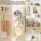 MFMYEE Kitchen Suction Cup Hook, 360 Degree Rotating Storage with Multiple Claws, Punch-Free Organizer, Shower Suction Cup with 6 Hooks (Transparent)