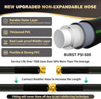 Garden Hose 100 ft Water Hose Flexible Heavy Duty Outdoor Lightweight No Kink Long Non-Expandable High Pressure Flat Hoses Pipe 100’ Strong 3/4’’ Brass Fitting for Outside Yard Lawn Car Wash