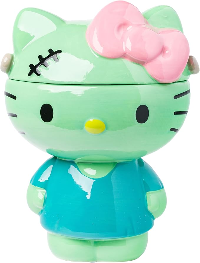 Silver Buffalo Sanrio Hello Kitty Frankenstein Sculpted Ceramic Cookie Jar, 7” x 5.75” x 9.75”