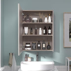 26x20 inch Bathroom Wall Cabinet, Saver Storage Cabinet, Medicine Cabinet with 1 Door and Adjustable Shelves, Grey（Assembly Required）