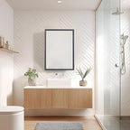 Mirror Medicine Cabinet with Large Capacity,Mirror Cabinet and Iron Medicine Cabinet for Bathroom,Living Room,Toilet 14 * 24 inch, Shatterproof Mirror Cabinet for Surface and Recessed Mount