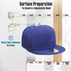 Hat Hangers for Wall, Stronge Adhesive Hat Holders Display, No Driling Caps Holder Organizer, 20 Pack Hat Hook for Baseball Caps, Wall Mounted Cap Rack, Translucent Black