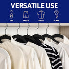 Lifemaster Versatile Clothes Hanger Set - 50 Pieces Space-Saving Dry and Wet Clothes Hanger Set with 360° Swivel Hook and Non-Slip Rubber Design - Black