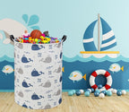 Whale Kids Laundry Basket Baby Hamper Toy Storage Bin for Boys Room Decor Baby Nursery Gift Baskets