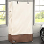 Wire Shelf Cover,600D Heavy Duty 100% Waterproof Shelf Covers for Wire Shelving,Outdoor Storage Shelves Cover for Metal Rack,48" W x 24" D x 72" H,Beige & Brown