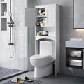 Bealife Over The Toilet Storage Cabinet with Open Shelf, Organizer with Adjustable Shelf and Double Doors,Over The Toilet Storage Shelf Free Standing- White